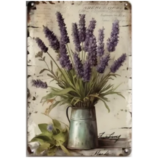8x12 Beautuiful Flower Metal Sign – Vintage Tin Wall Art for Flower Lovers & Homes | Tin & Time Co. #C019