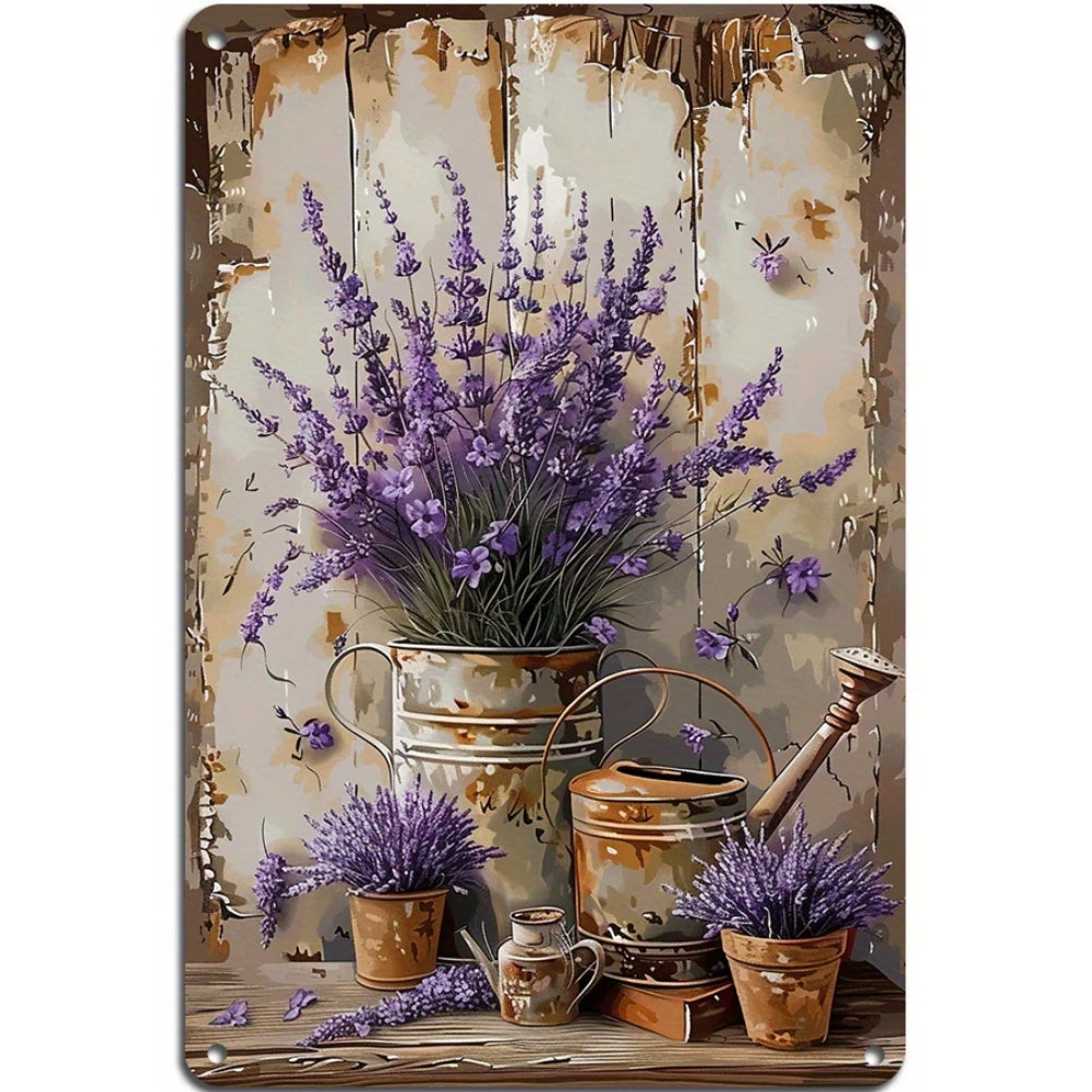 8x12 Beautuiful Flower Metal Sign – Vintage Tin Wall Art for Flower Lovers & Homes | Tin & Time Co. #C024