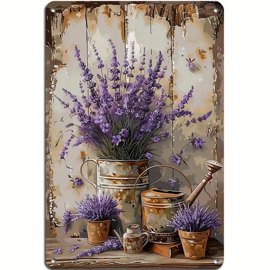 8x12 Beautuiful Flower Metal Sign – Vintage Tin Wall Art for Flower Lovers & Homes | Tin & Time Co. #C024
