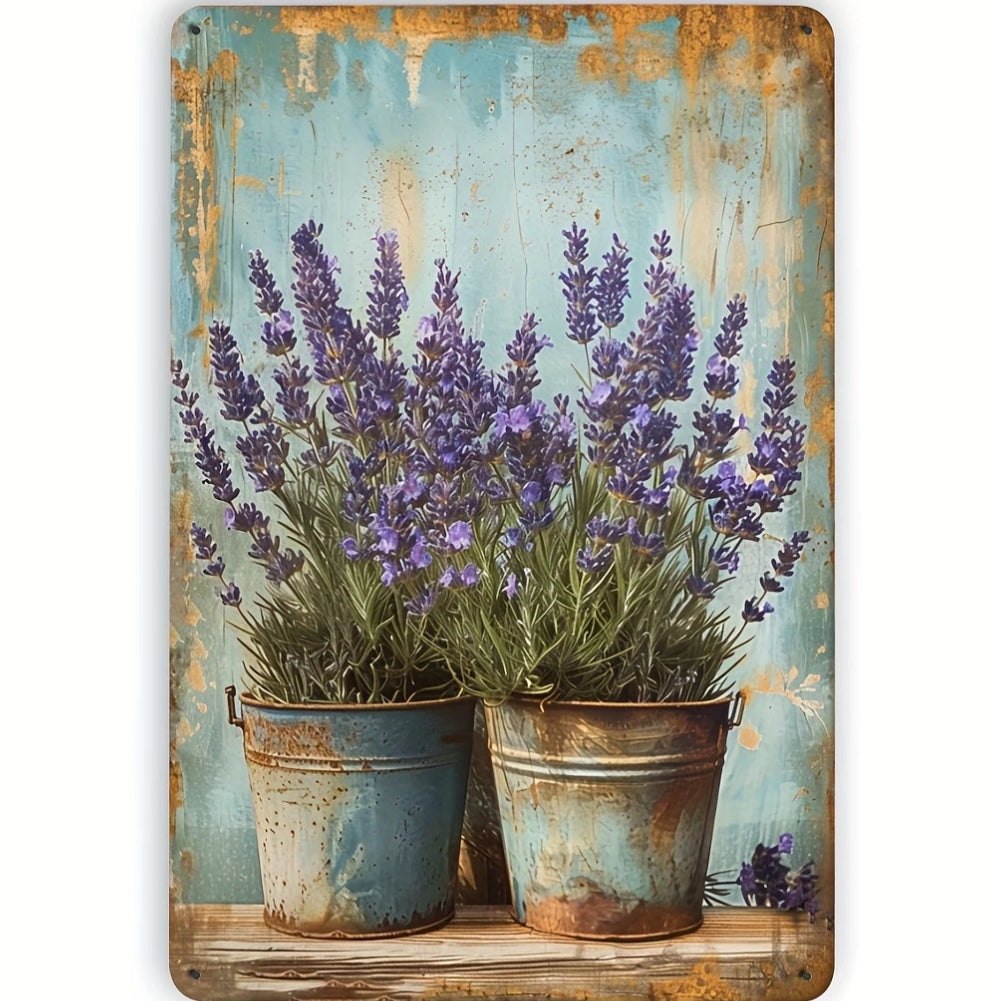 8x12 Beautuiful Flower Metal Sign – Vintage Tin Wall Art for Flower Lovers & Homes | Tin & Time Co. #C026