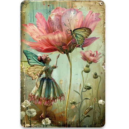 8x12 Beautuiful Flower Metal Sign – Vintage Tin Wall Art for Flower Lovers & Homes | Tin & Time Co. #C031