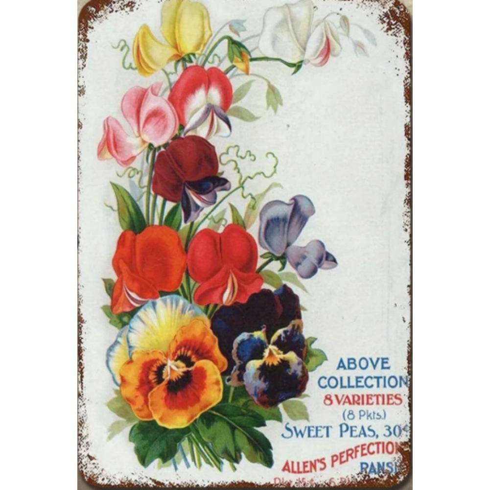8x12 Beautuiful Flower Metal Sign – Vintage Tin Wall Art for Flower Lovers & Homes | Tin & Time Co. #C033