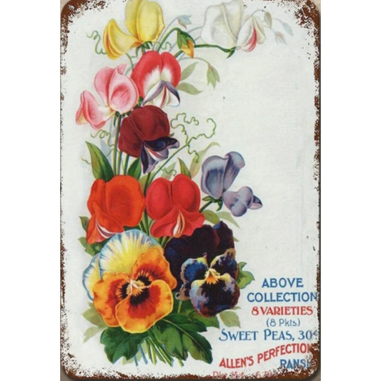8x12 Beautuiful Flower Metal Sign – Vintage Tin Wall Art for Flower Lovers & Homes | Tin & Time Co. #C033