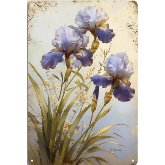 8x12 Beautuiful Flower Metal Sign – Vintage Tin Wall Art for Flower Lovers & Homes | Tin & Time Co. #C038