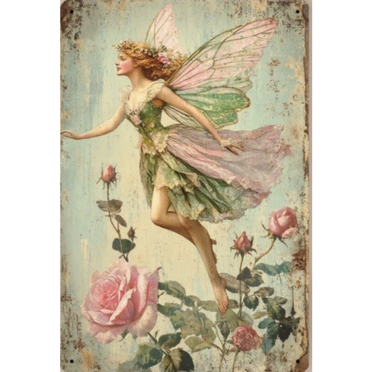 8x12 Beautuiful Flower Metal Sign – Vintage Tin Wall Art for Flower Lovers & Homes | Tin & Time Co. #C039