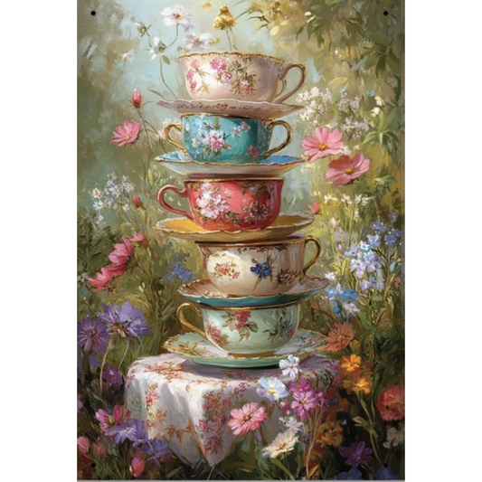 8x12 Beautuiful Flower Metal Sign – Vintage Tin Wall Art for Flower Lovers & Homes | Tin & Time Co. #C047