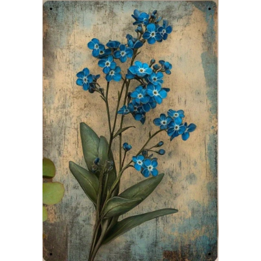 8x12 Beautuiful Flower Metal Sign – Vintage Tin Wall Art for Flower Lovers & Homes | Tin & Time Co. #C048