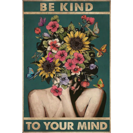 8x12 Beautuiful Flower Metal Sign – Vintage Tin Wall Art for Flower Lovers & Homes | Tin & Time Co. #C054