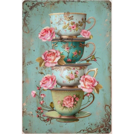 8x12 Beautuiful Flower Metal Sign – Vintage Tin Wall Art for Flower Lovers & Homes | Tin & Time Co. #C055