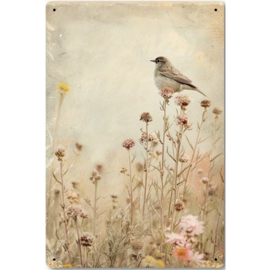 8x12 Beautuiful Flower Metal Sign – Vintage Tin Wall Art for Flower Lovers & Homes | Tin & Time Co. #C056