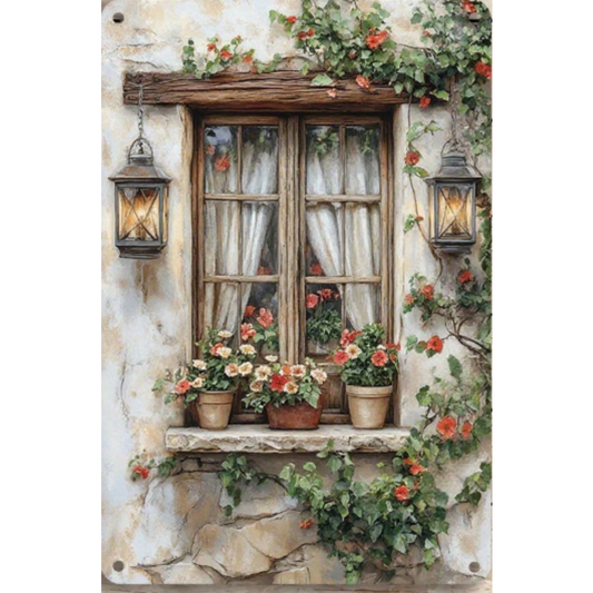 8x12 Beautuiful Flower Metal Sign – Vintage Tin Wall Art for Flower Lovers & Homes | Tin & Time Co. #C057