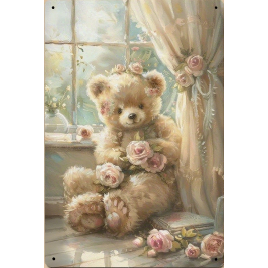 8x12 Beautuiful Flower Metal Sign – Vintage Tin Wall Art for Flower Lovers & Homes | Tin & Time Co. #C069