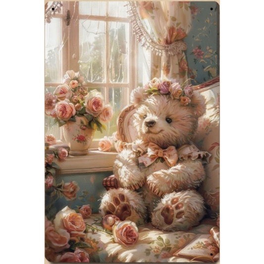 8x12 Beautuiful Flower Metal Sign – Vintage Tin Wall Art for Flower Lovers & Homes | Tin & Time Co. #C071