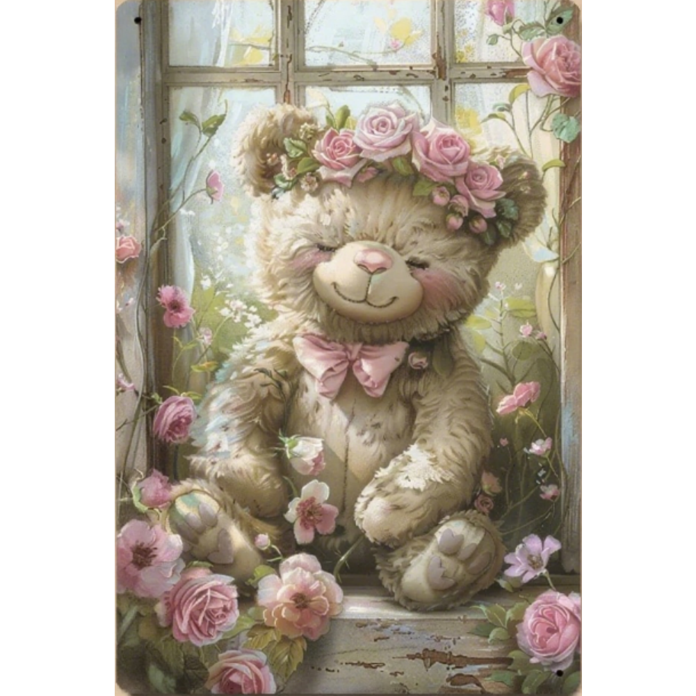 8x12 Beautuiful Flower Metal Sign – Vintage Tin Wall Art for Flower Lovers & Homes | Tin & Time Co. #C072