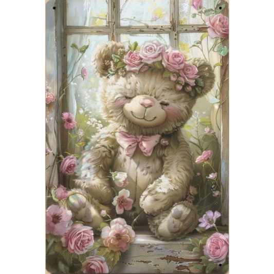 8x12 Beautuiful Flower Metal Sign – Vintage Tin Wall Art for Flower Lovers & Homes | Tin & Time Co. #C072