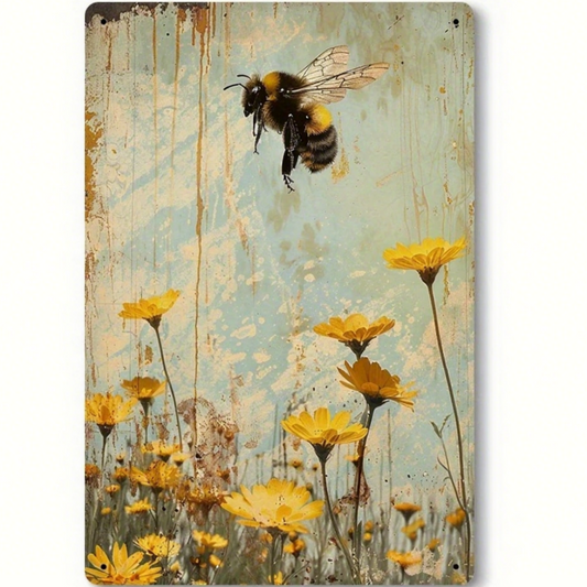 8x12 Beautuiful Flower Metal Sign – Vintage Tin Wall Art for Flower Lovers & Homes | Tin & Time Co. #C074