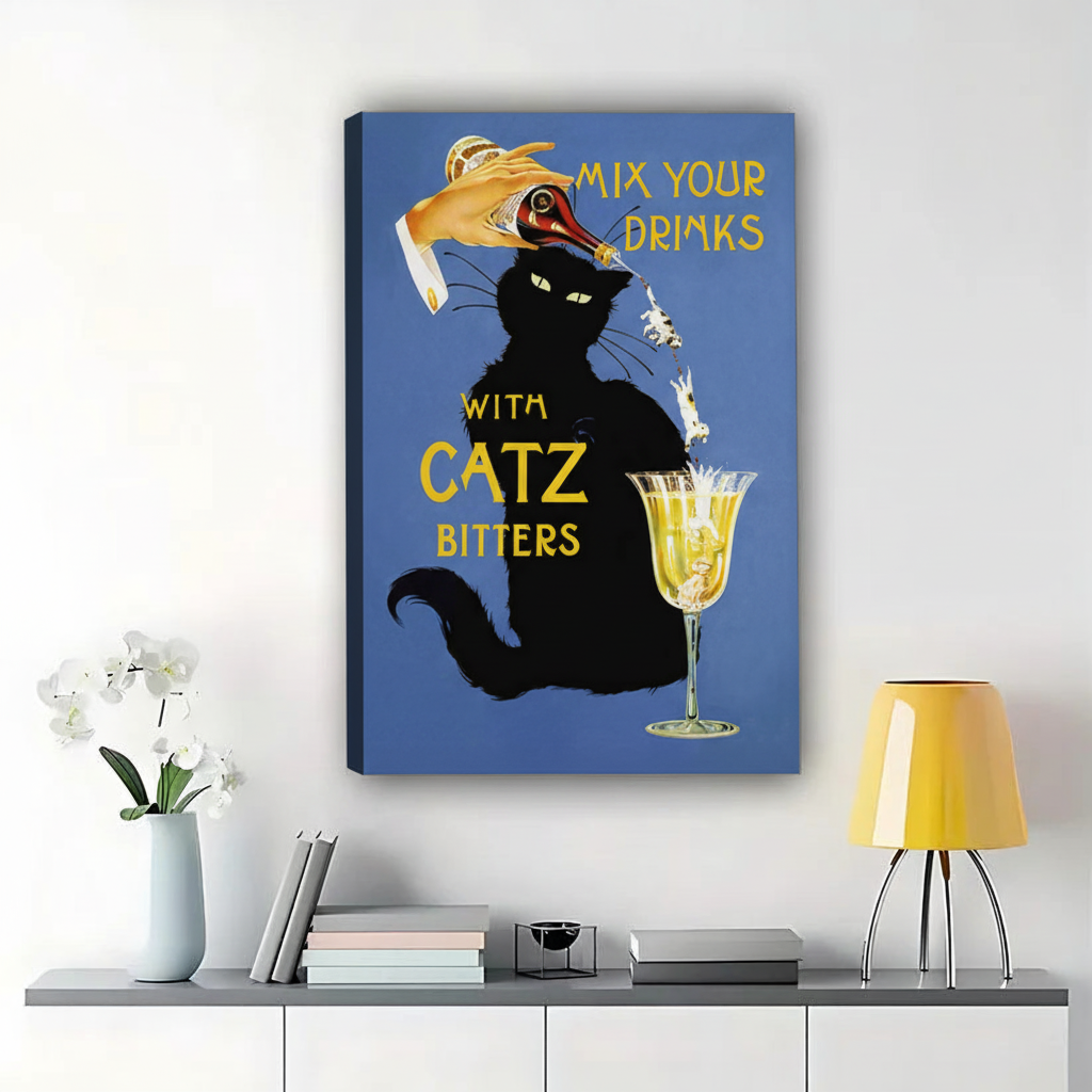 CATZ BITTERS黑猫海报-无框画布-强阴影