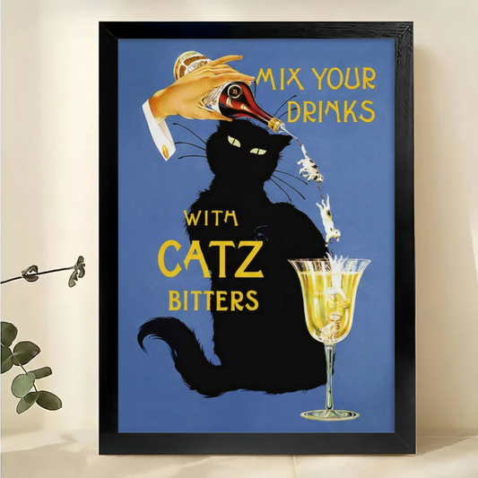 CATZ BITTERS黑猫海报-黑框靠墙-完全填满