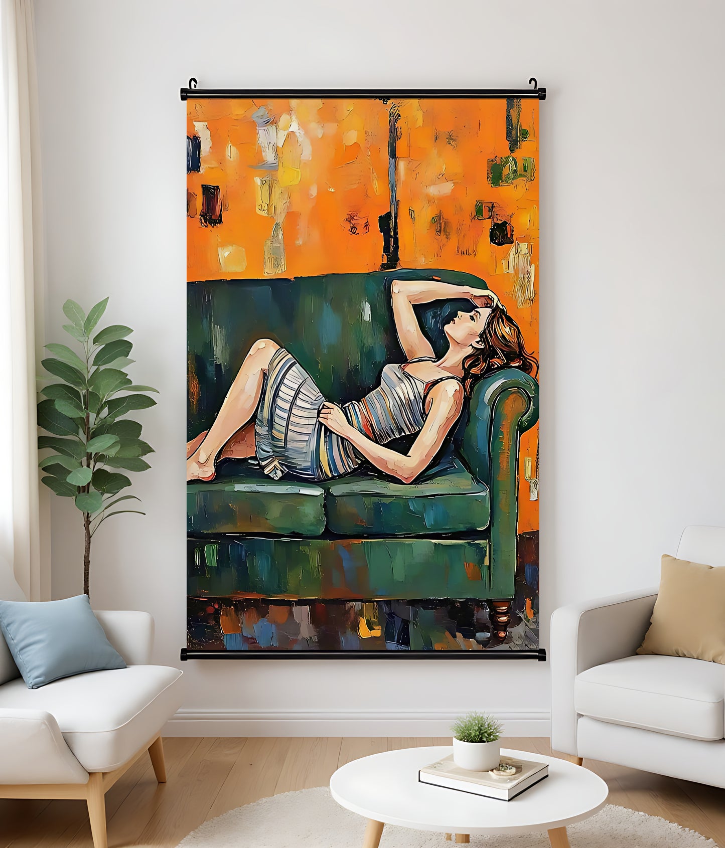 H028 Oil Canvas Scroll Painting – Classic Artwork for Living Spaces| Wallcow