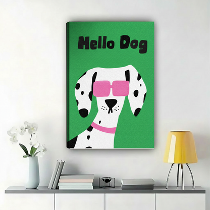 Hello Dog Canvas Side Shadows