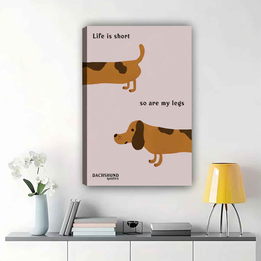 Life Is Short So Are My Legs Dachshund Wall Art - Funny Dog Canvas Print|W1349