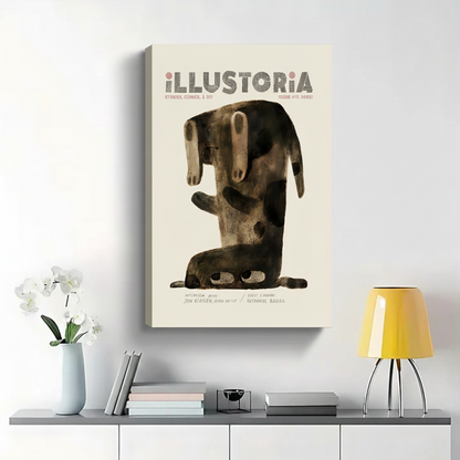 Illustoria Magazine Dogs Issue Wall Art - Vintage Abstract Dachshund Canvas Print|W1378