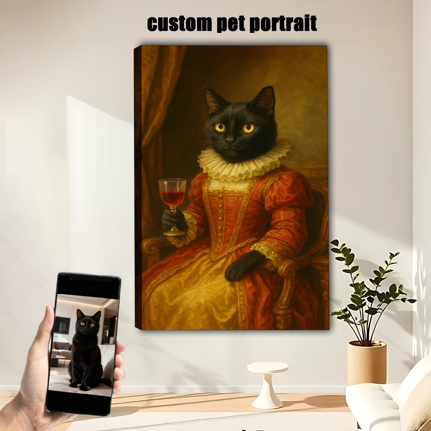 Custom Royal Court Pet Portrait – Make Your Cat Look Like Royalty