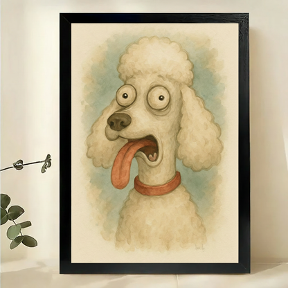Poodle Watercolor Black Frame