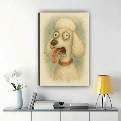 Poodle Watercolor Canvas Enhanced Lighting