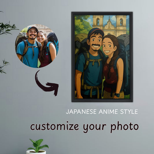 Custom Anime Portrait from Photo - Japanese Style Canvas Art
