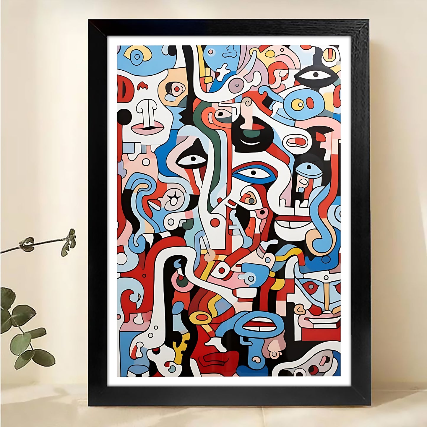 W214  Natural Wood Canvas – High-Quality Abstract Art | Perfect for Living Room & Office