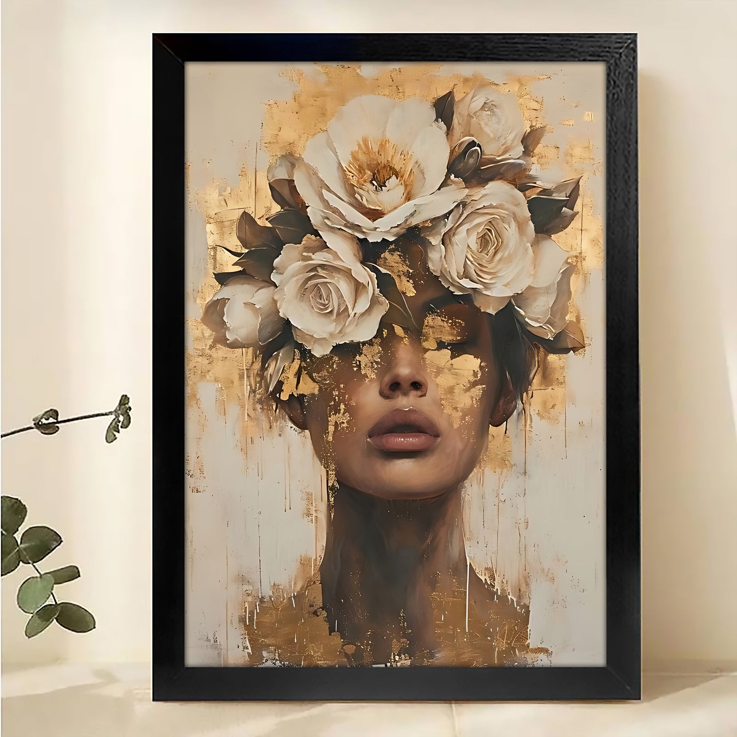 W215  Natural Wood Canvas – High-Quality Abstract Art | Perfect for Living Room & Office