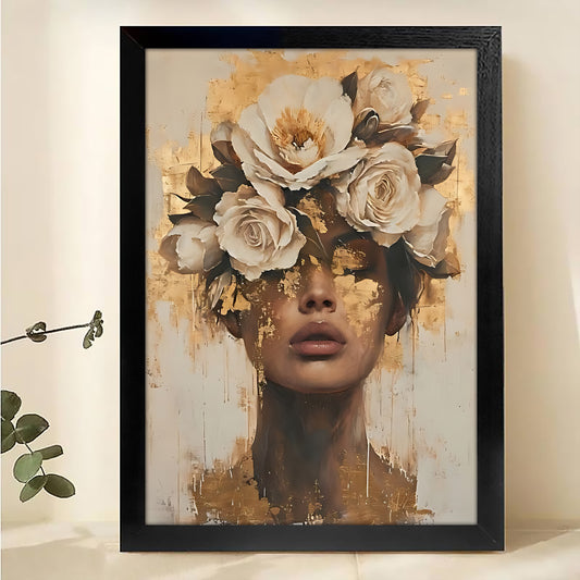 W215  Natural Wood Canvas – High-Quality Abstract Art | Perfect for Living Room & Office