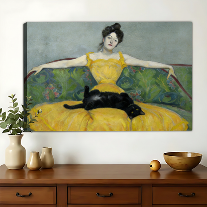 Woman Cat Canvas Regenerated